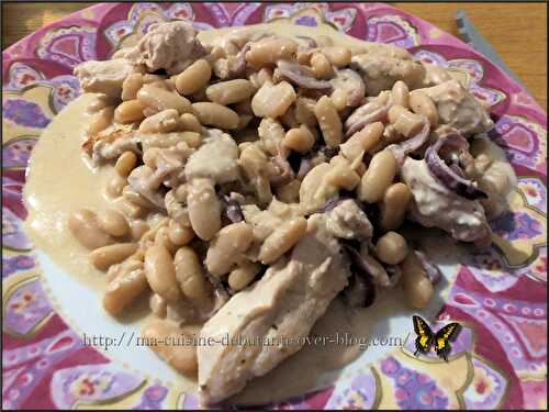 Recette de filets de poulet, haricots blancs sauce boursin au Cookeo